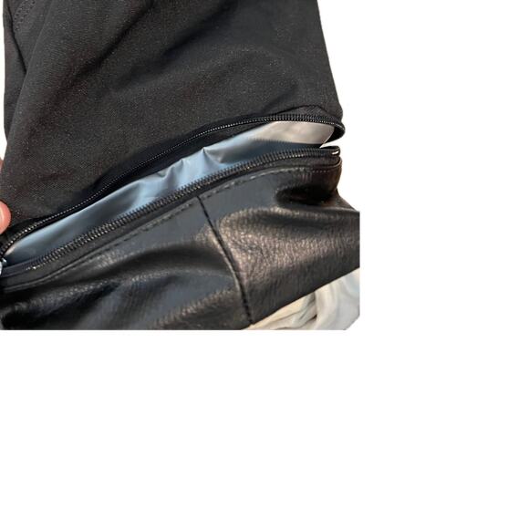 IBFun Black Canvas Faux Leather Tote Bag  20"x12"x10" - Picture 8 of 8